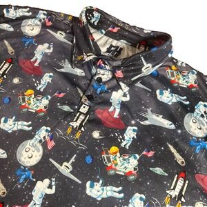 Greater Half Shirt Men's 4XL Space Astronaut AOP Short Sleeve Golf Polo Stretch